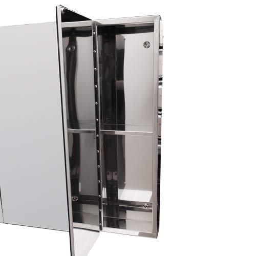 Amazon.co.jp: ミラーキャビネット 三面鏡 収納 ステンレス [幅75×高